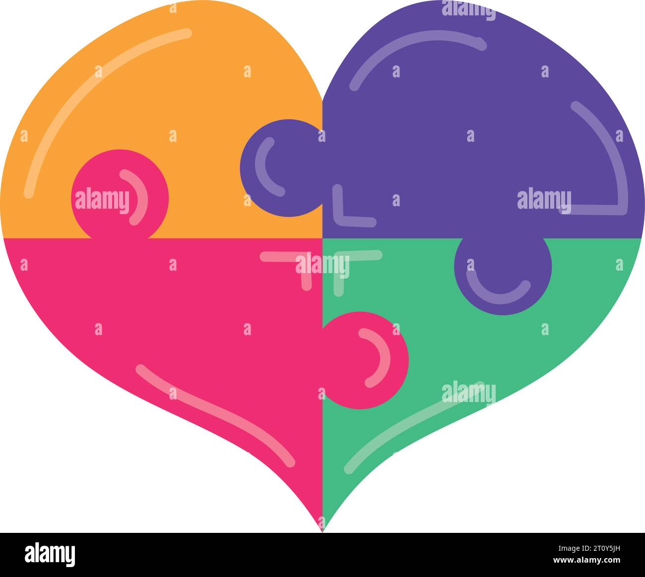 puzzle pieces heart shape vector isolated Stock Vector Image & Art - Alamy