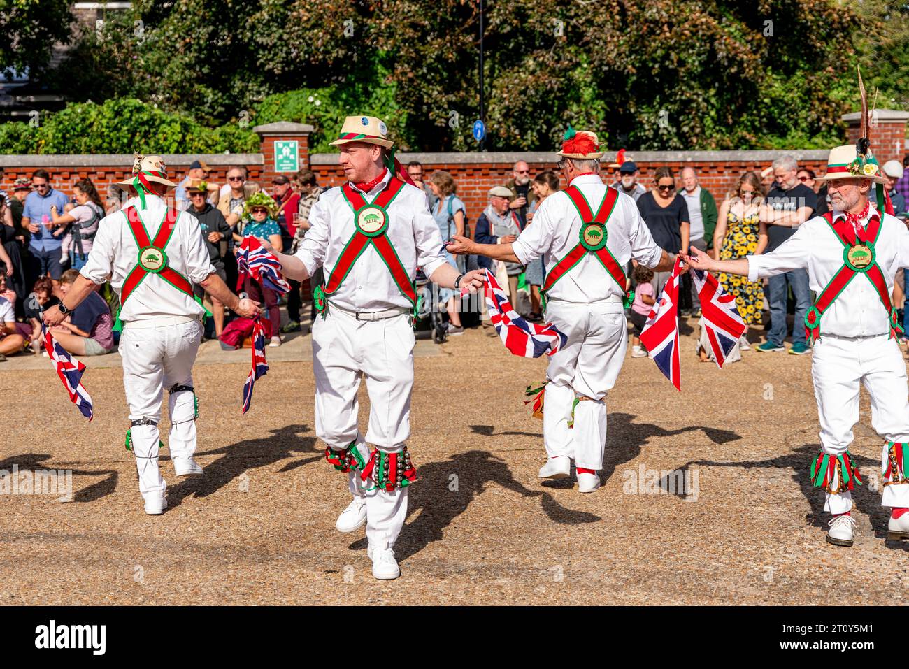 Chanctonbury Ring Morris Men Dancing At The Annual 'Dancing In The Old' Event, Lewes, East Sussex, UK Stock Photo