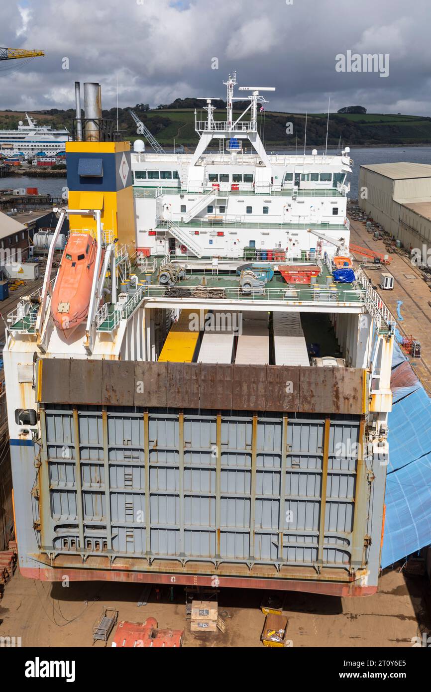 Falmouth deep water docks and boat repairs shipyard, cargo ship
