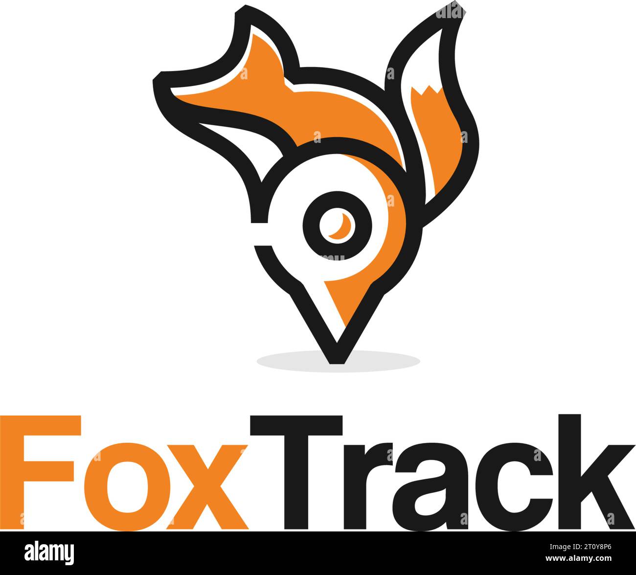 Modern Fox Track Pin Tail Animals logo design Stock Vector Image & Art