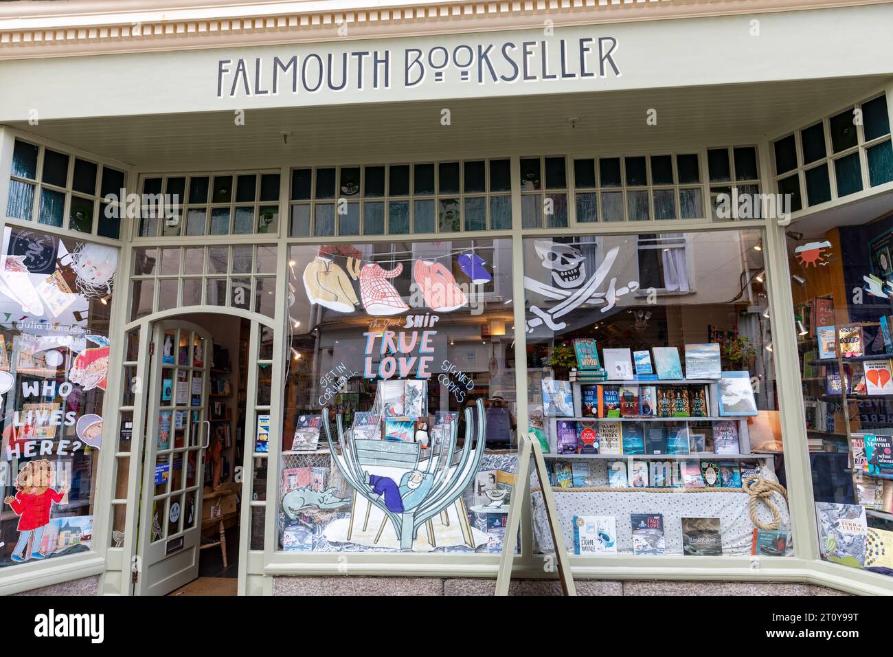 Falmouth booksellers book shop on Church street in Falmouth town centre