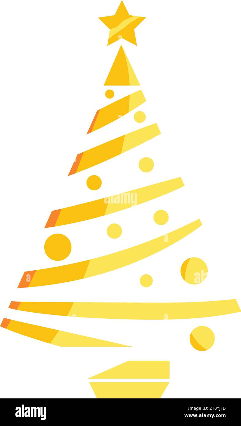 christmas golden tree illustration Stock Vector Image & Art - Alamy