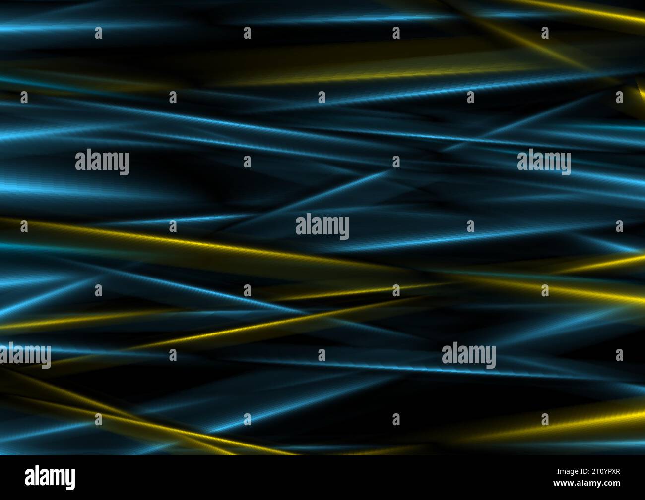 Dark blue and yellow smooth glowing stripes abstract background. Vector design Stock Vector