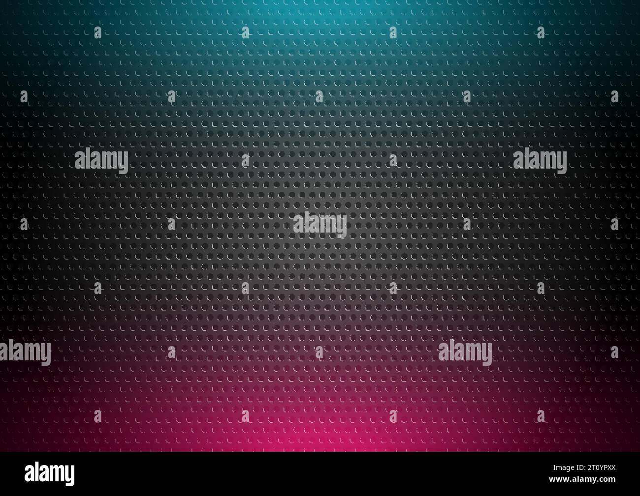 Dark perforated tech background with glowing neon illumination. Vector design Stock Vector