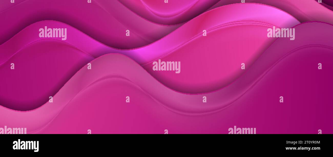 Bright pink abstract smooth blurred wavy background. Vector illustration Stock Vector