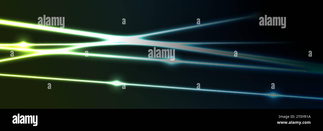 Blue and green neon laser lines technology modern banner design ...