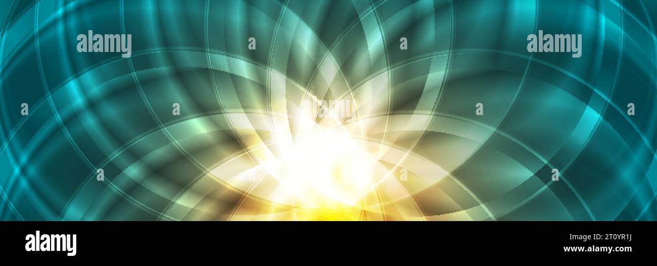 Bright glossy circular pattern abstract banner design. Vector background Stock Vector