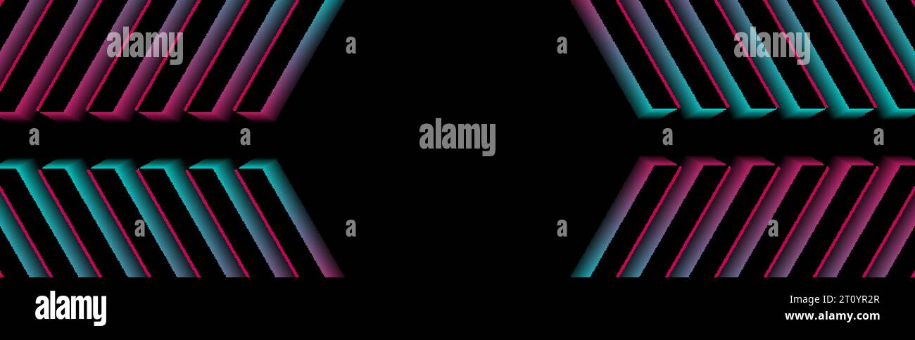 Blue and pink neon retro design abstract technology vector background Stock Vector