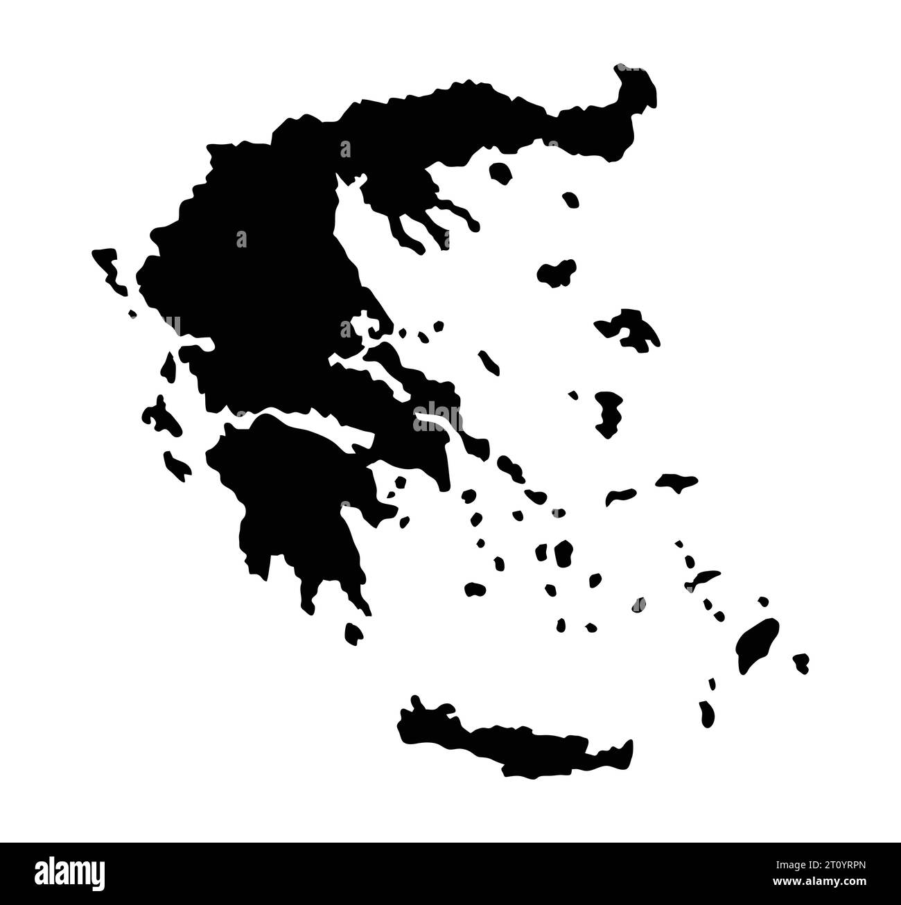 Greek greece island map silhouette region territory, black shape style illustration Stock Vector