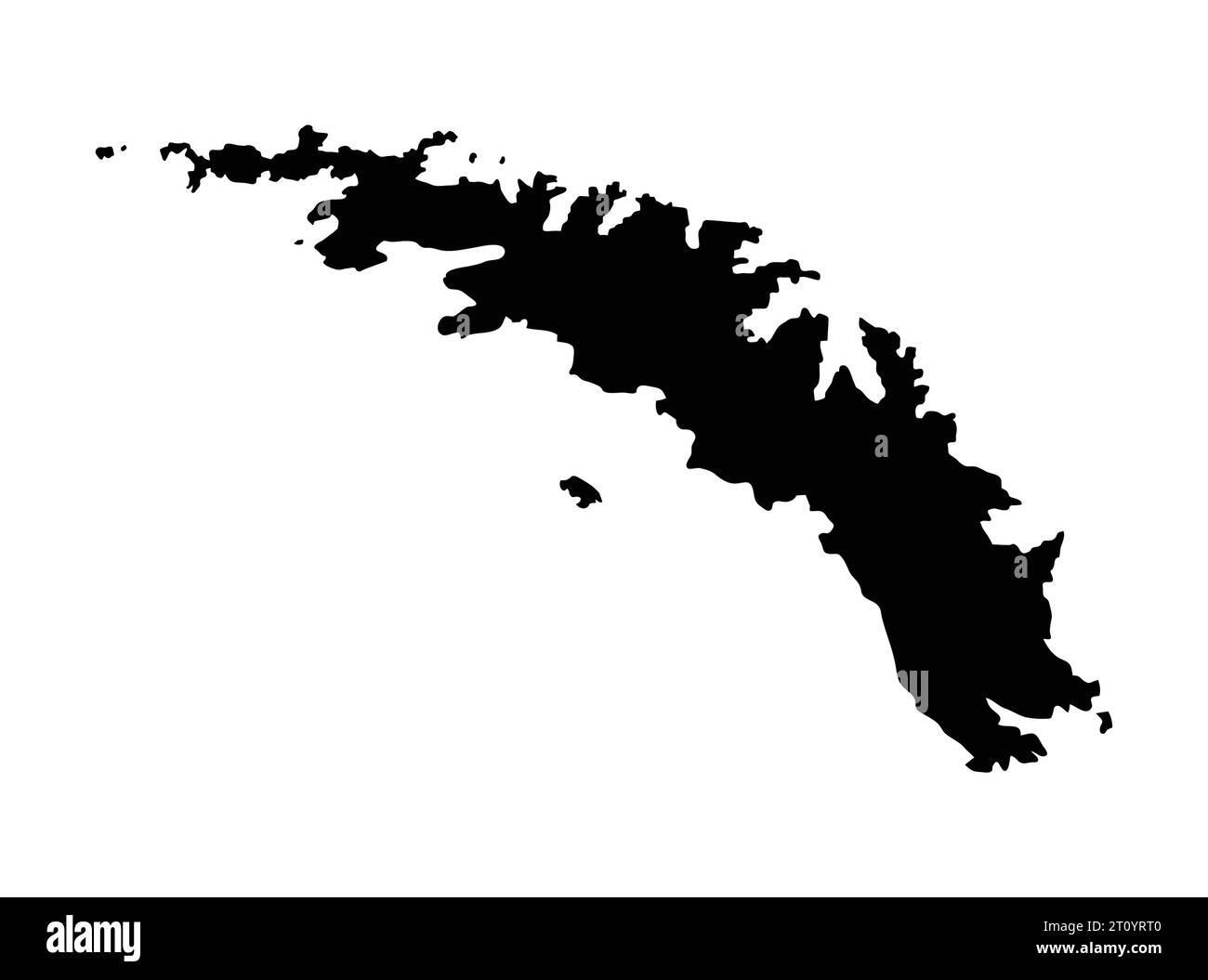 South georgia island map silhouette region territory, black shape style illustration Stock Vector