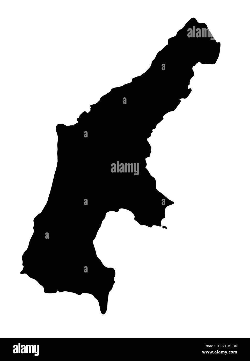 aerial map of saipan - northern mariana island map silhouette region territory, black shape style illustration Stock Vector