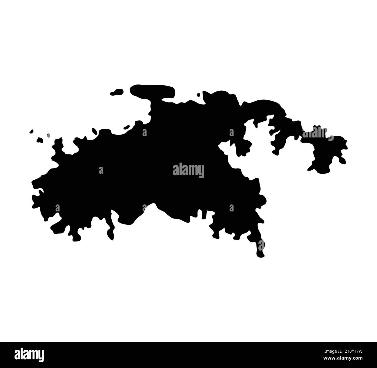 St john island map silhouette region territory, black shape style illustration Stock Vector