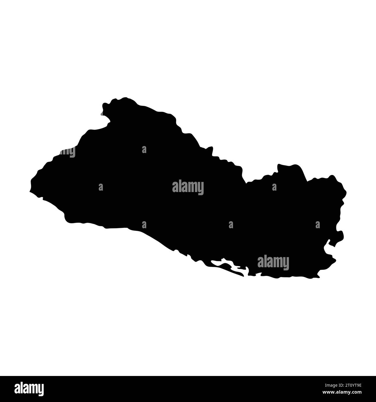 El salvador island map silhouette region territory, black shape style illustration Stock Vector