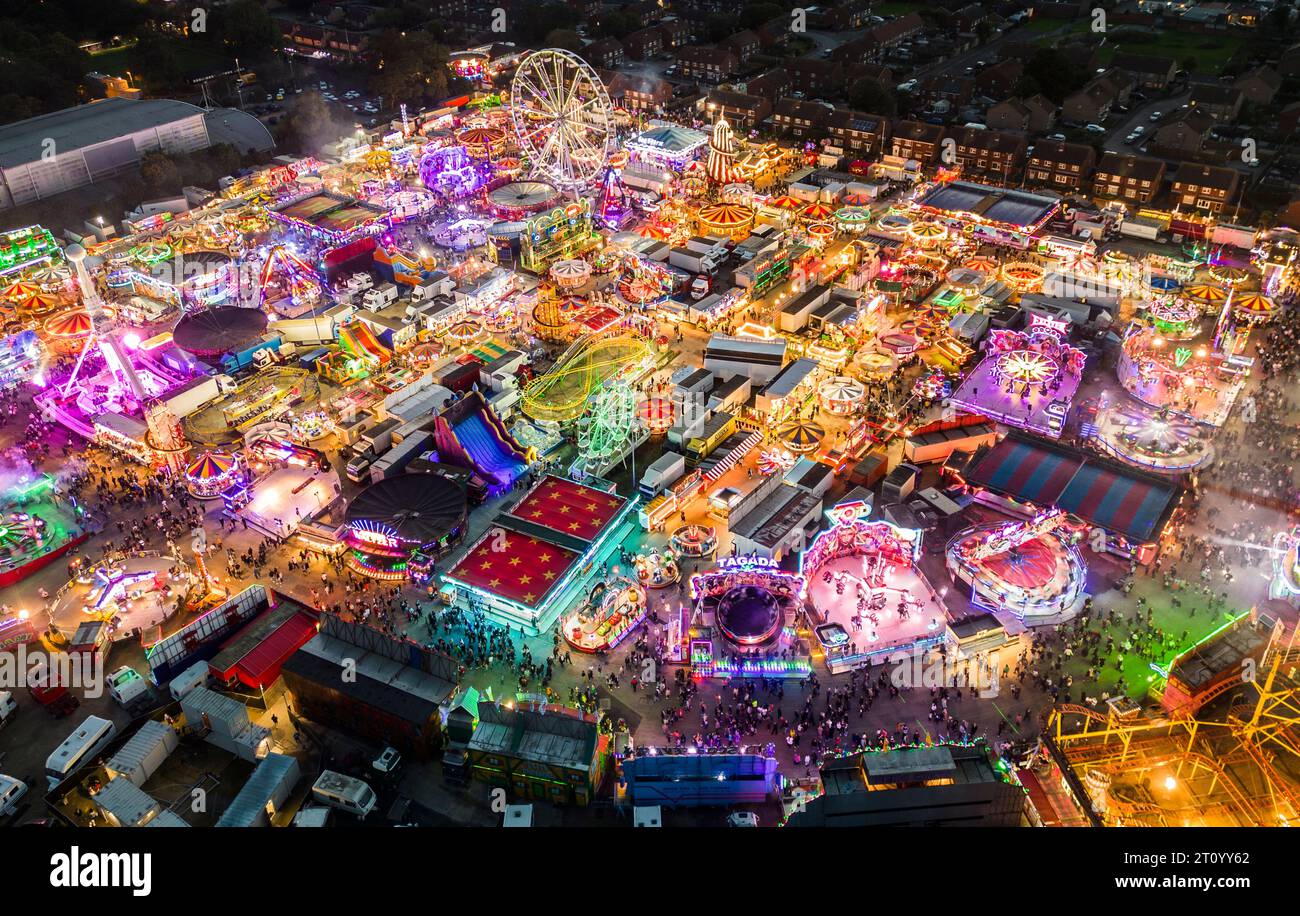 A general view of the Hull Fair 2023 in Yorkshire, one of the largest travelling fairs in Europe