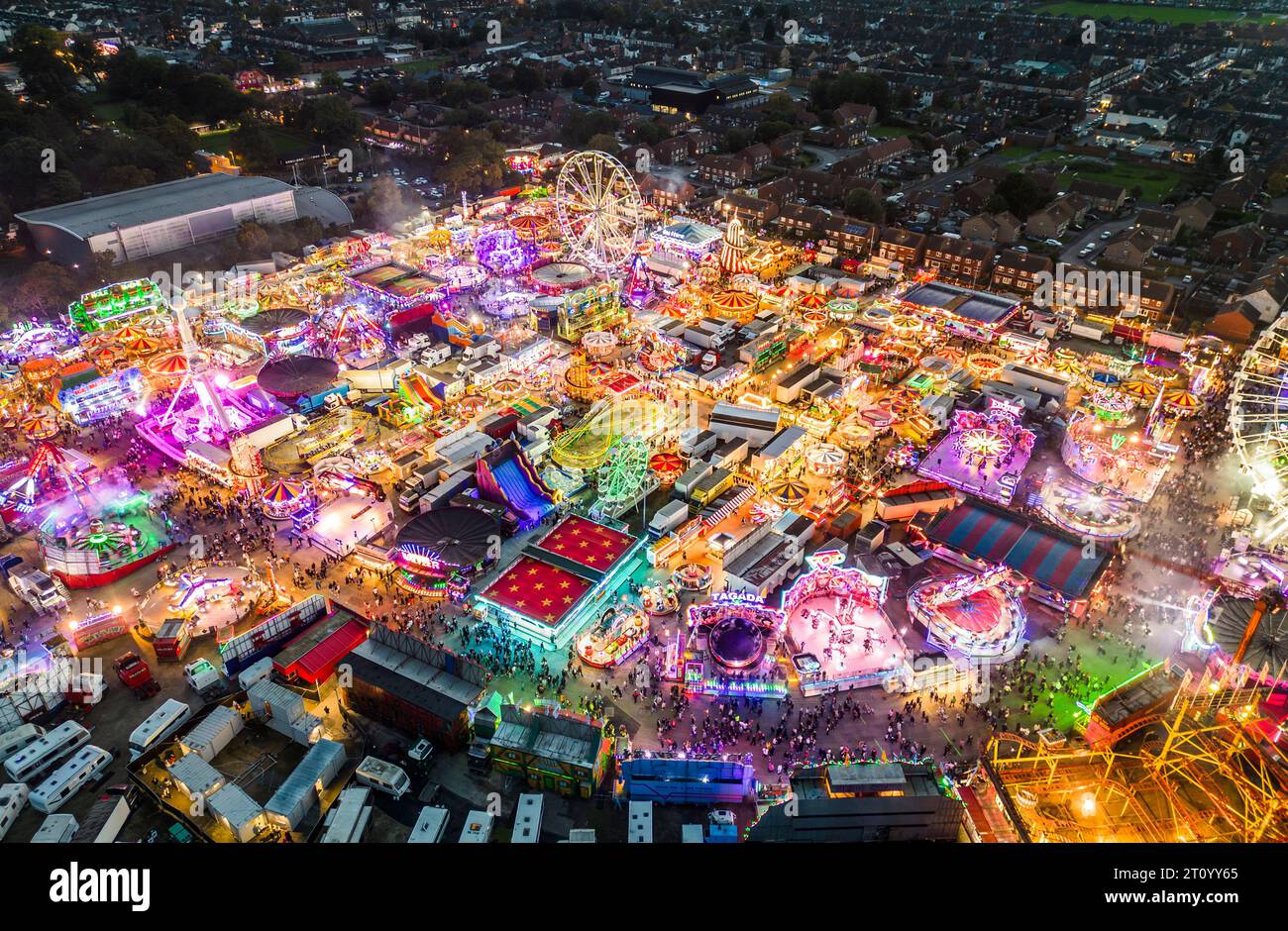 A general view of the Hull Fair 2023 in Yorkshire, one of the largest travelling fairs in Europe