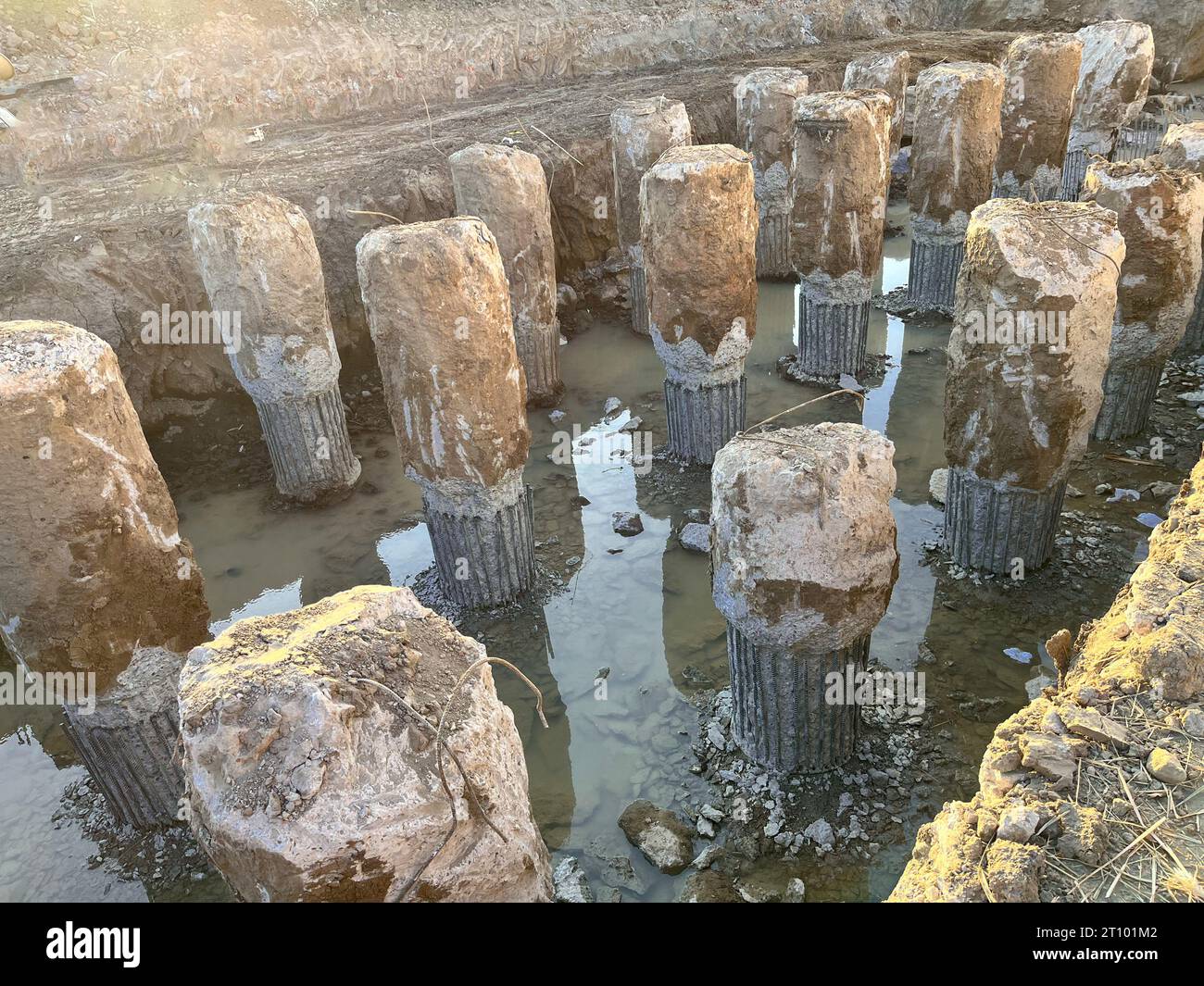 Pile Foundations Construction Of Pile Foundations Stock Photo Alamy