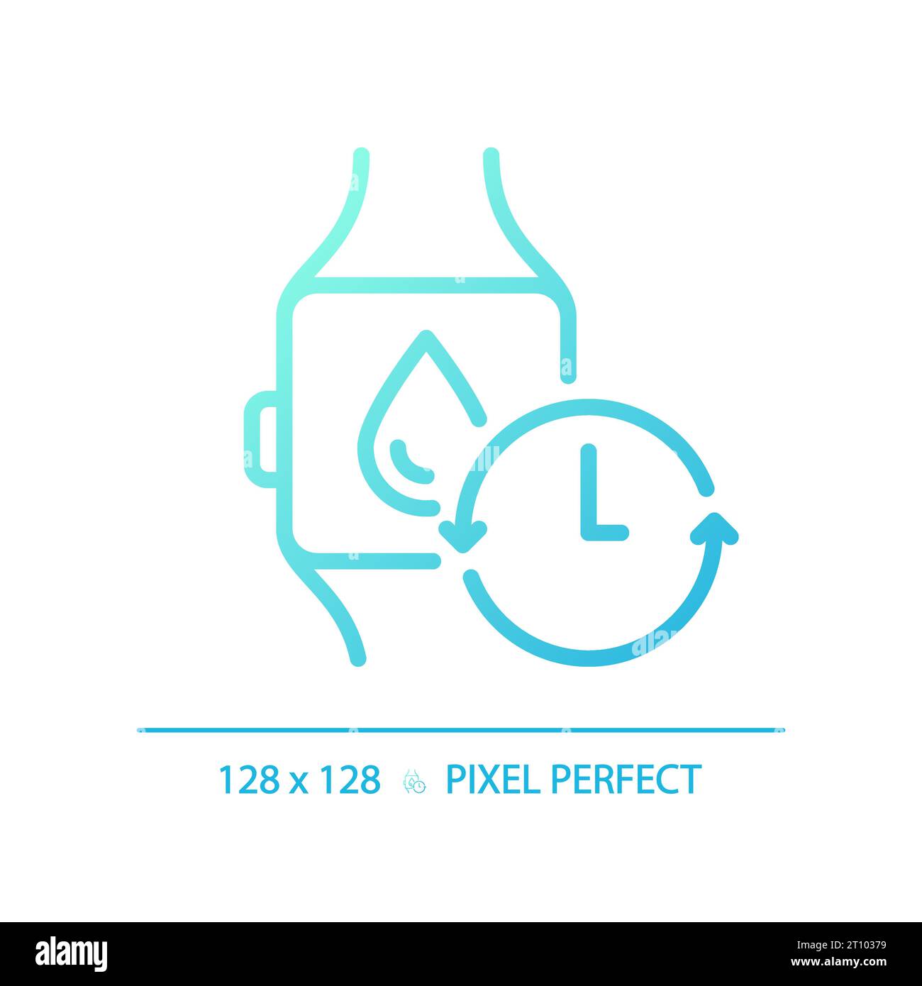 2D thin line gradient smartwatch with water icon Stock Vector