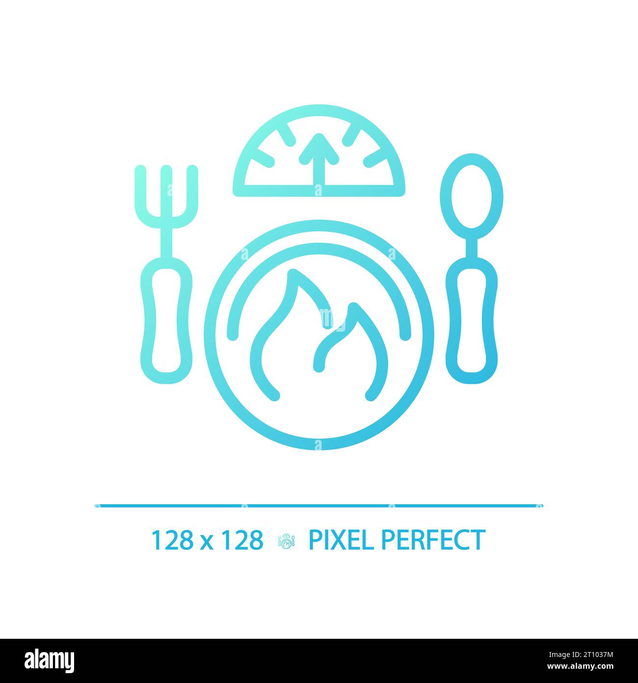 2D thin line gradient diet and weight icon Stock Vector