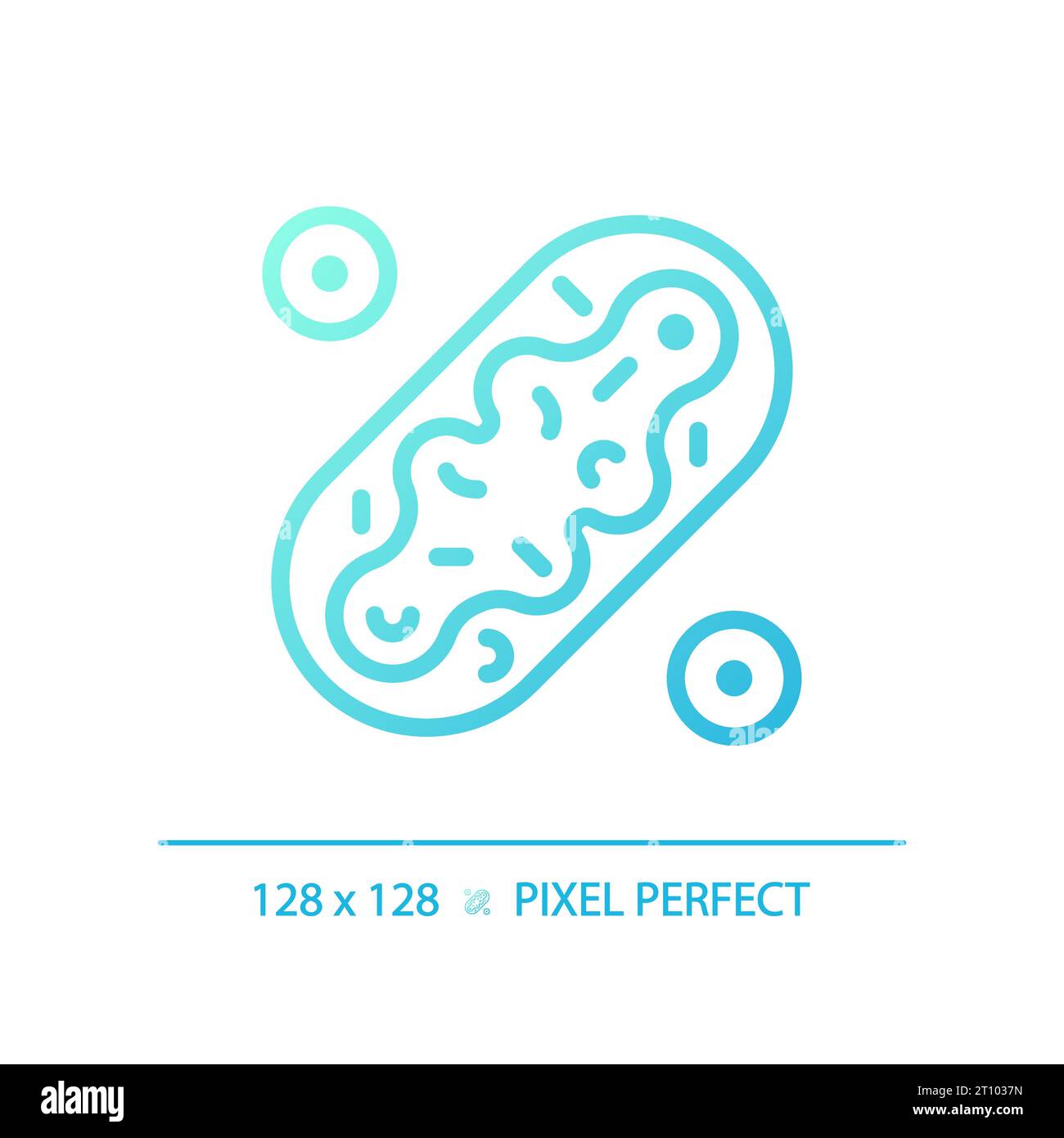 2D thin line gradient mitochondria icon Stock Vector