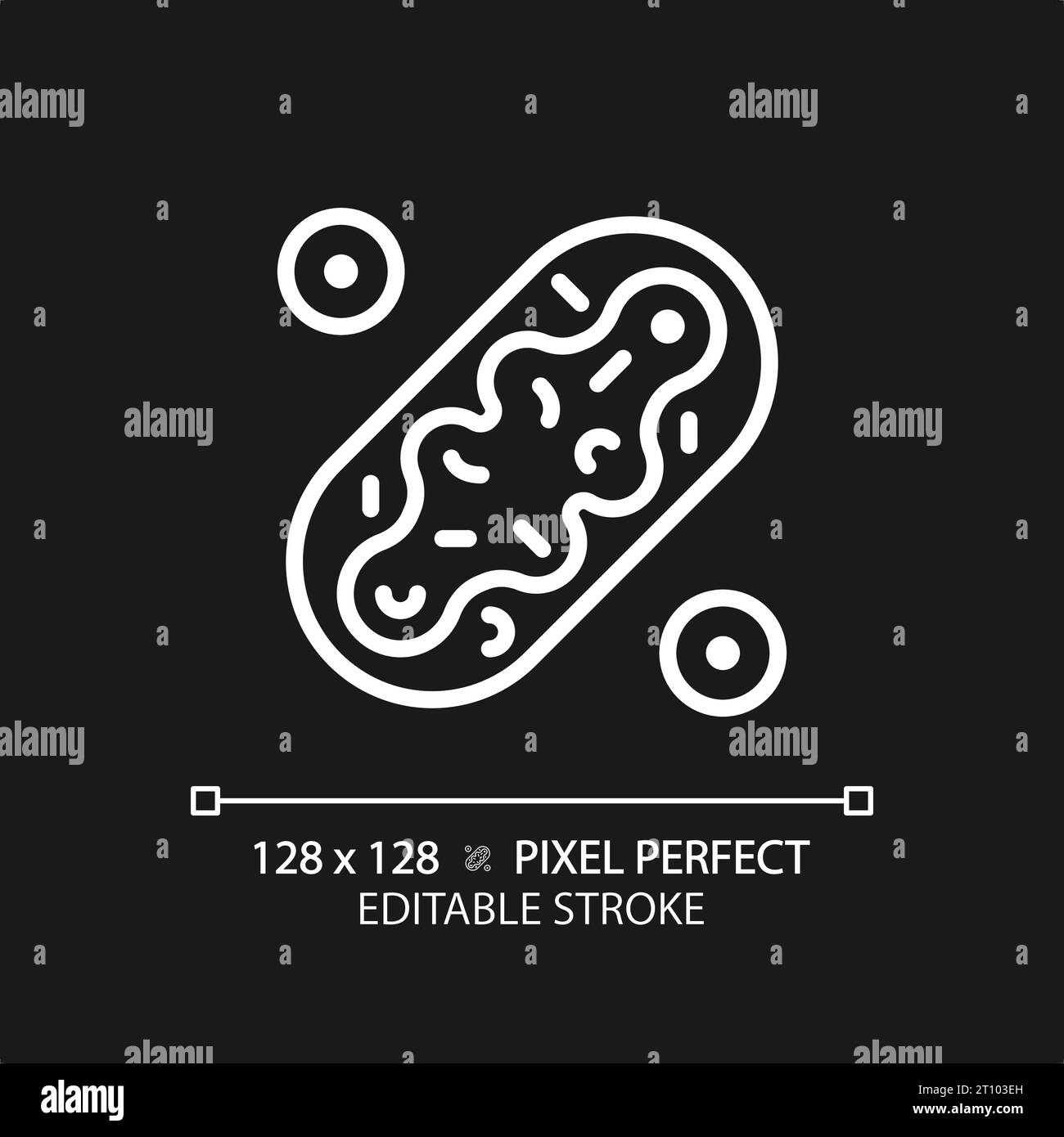 2D customizable thin line white mitochondria icon Stock Vector