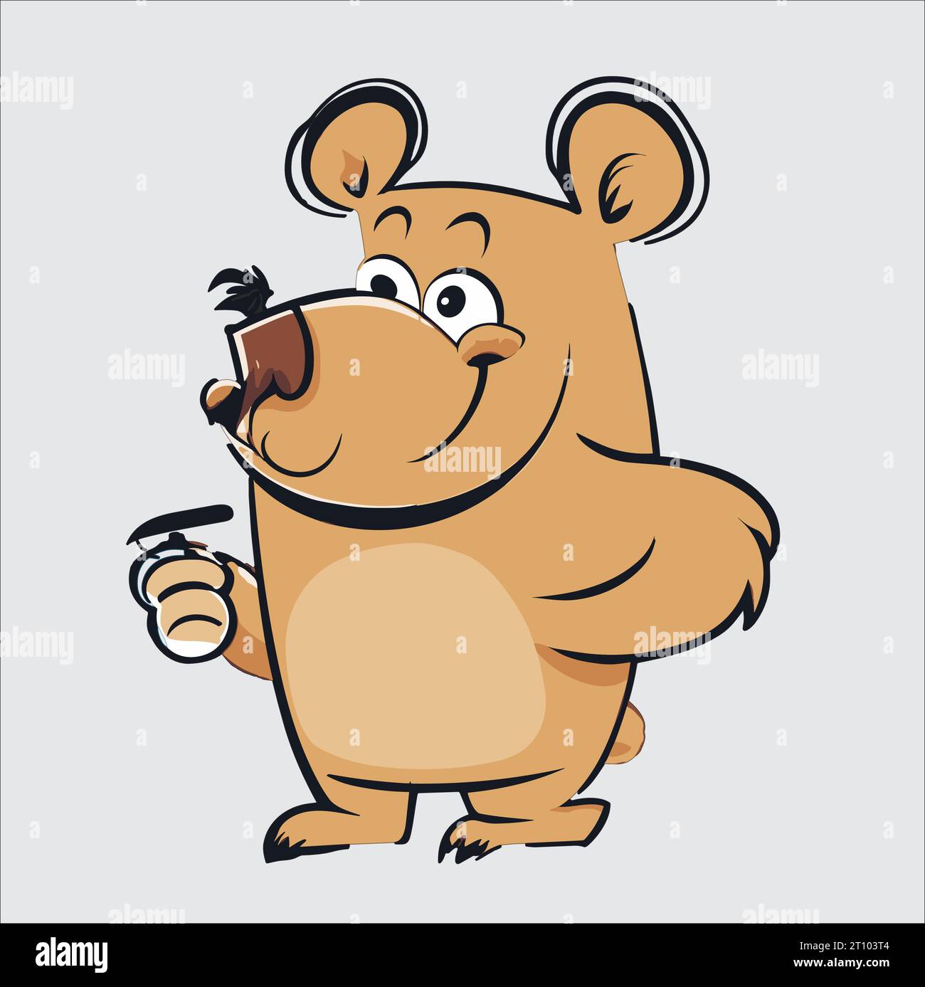 Cartoon bear character in striped t-shirt Vector Image