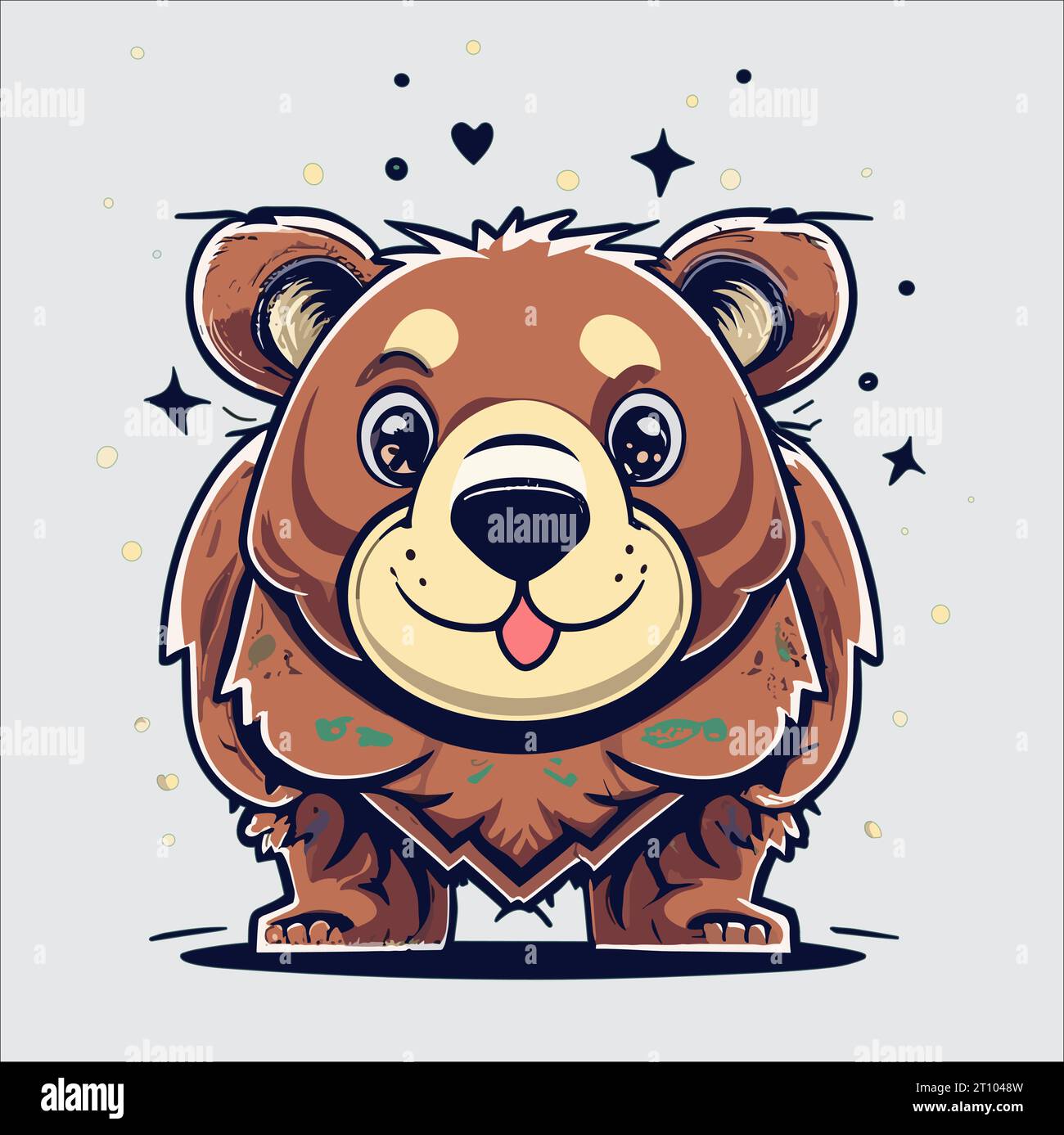 This vector art shows the character art of an adorable teddy bear Stock