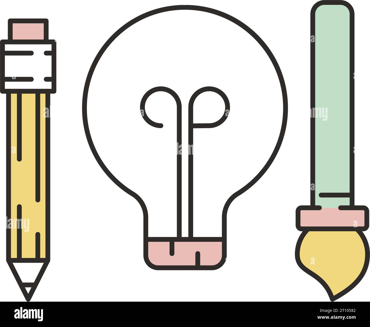 Idea icon bulb light and creative tool vector Stock Vector