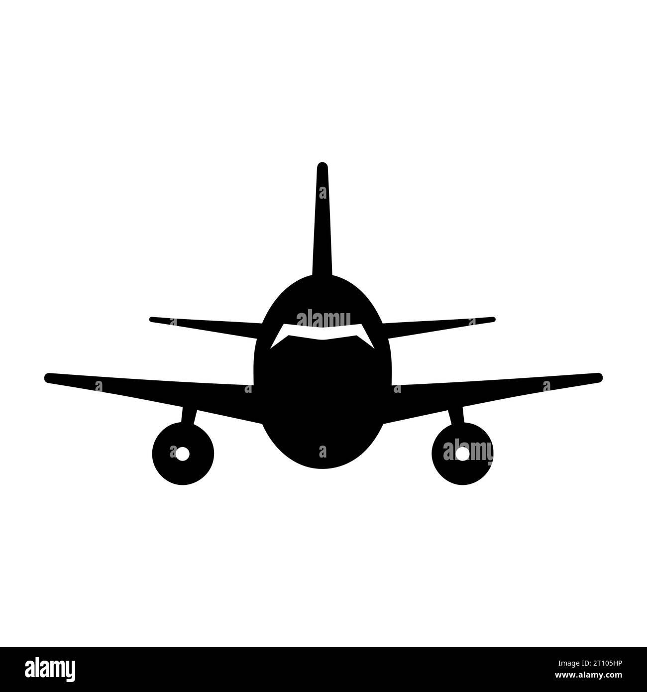 Airplane silhouette. Black aircraft icon. Vector illustration Stock ...
