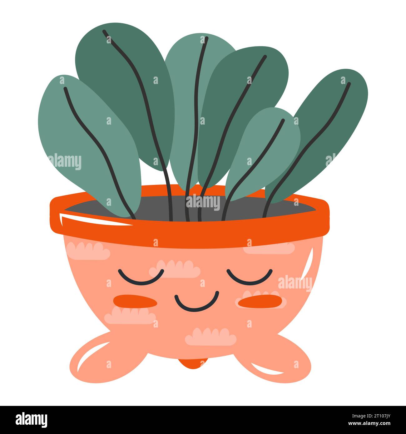 Kawaii plant in a flower pot Stock Vector Image & Art - Alamy