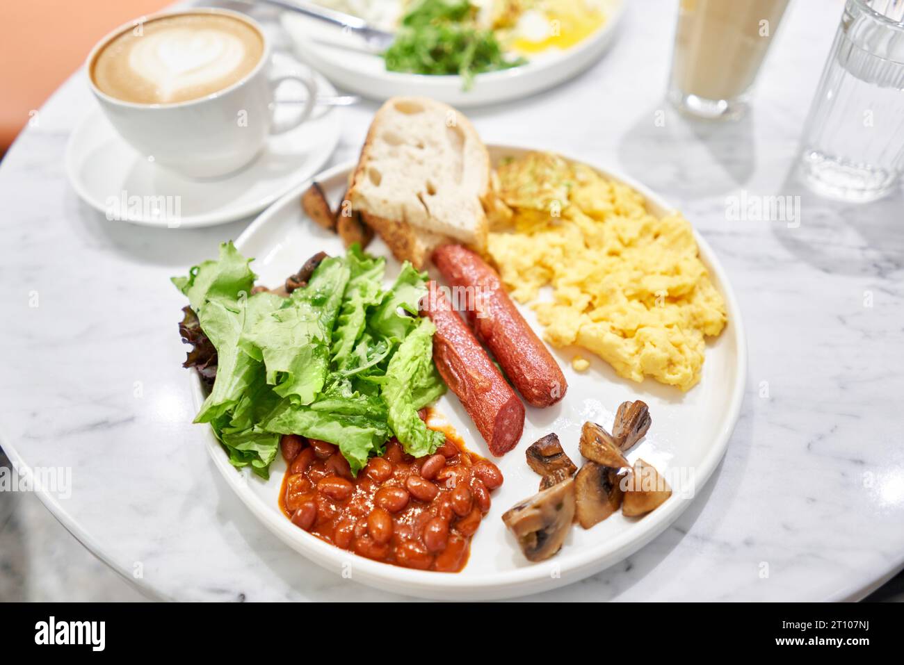 Continental breakfast. Modern Full English Breakfast with scrambled