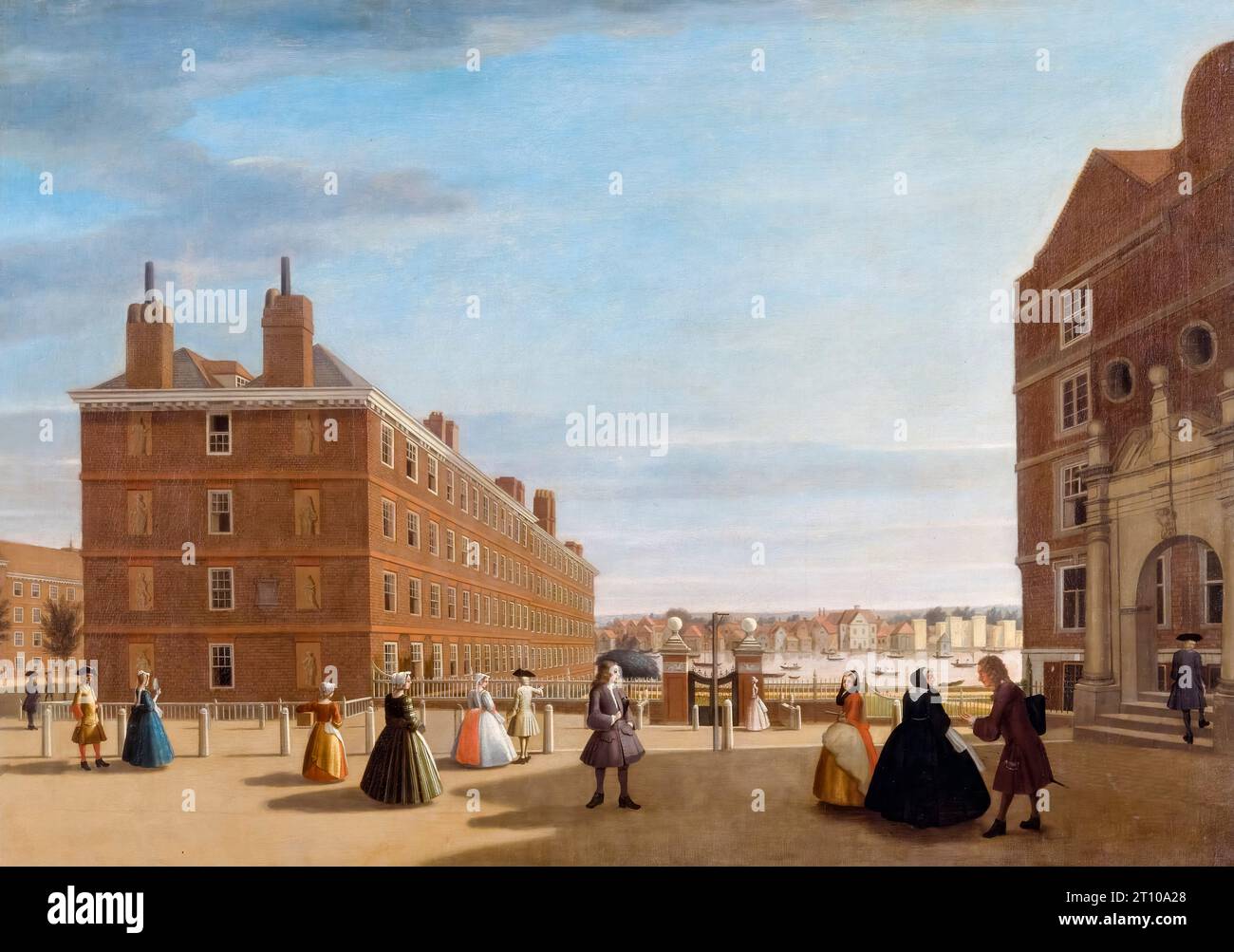 The Paper Buildings, Inner Temple, London, painting in oil on canvas circa 1725 Stock Photo