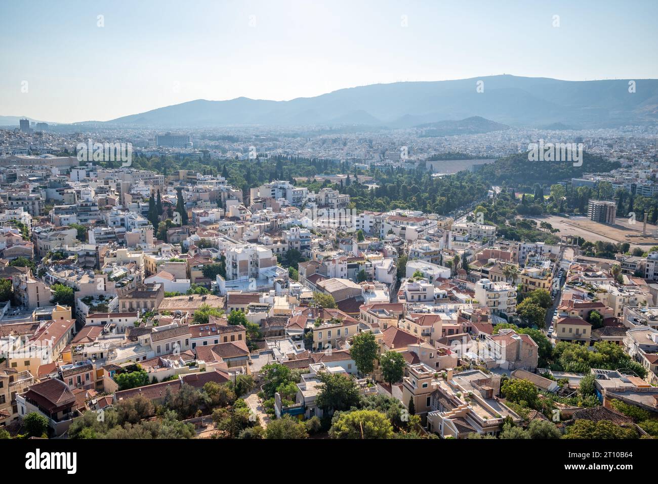 Aerial cityscape view of Athens capital city of Greece Stock Photo