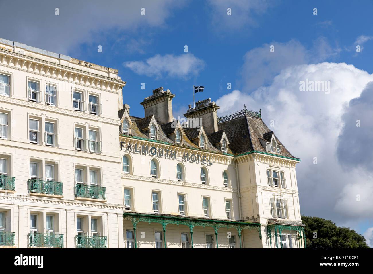 The Falmouth Hotel on Castle beach overlooks the bay and beach