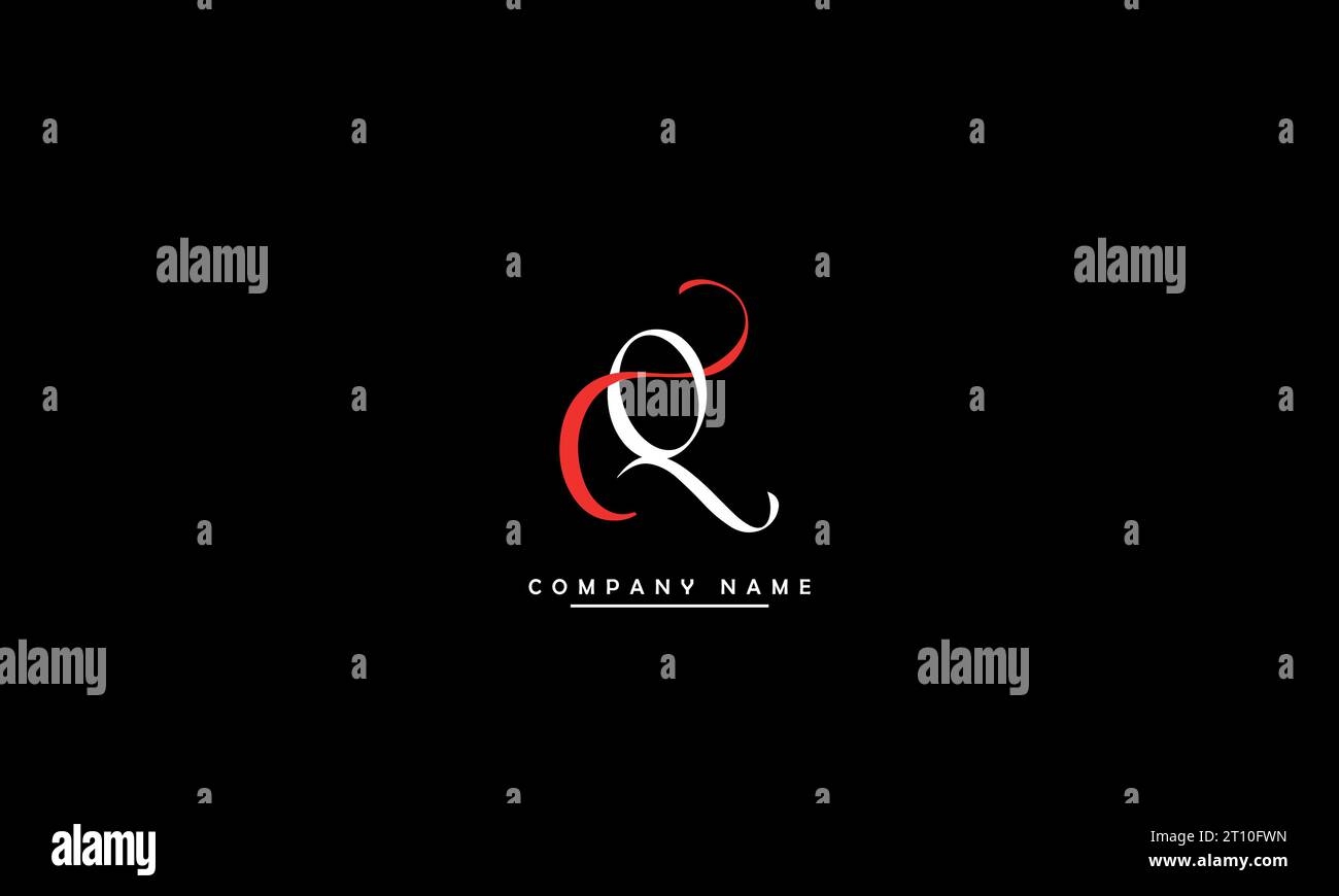 CQ, QC Abstract Letters Logo Monogram Stock Vector