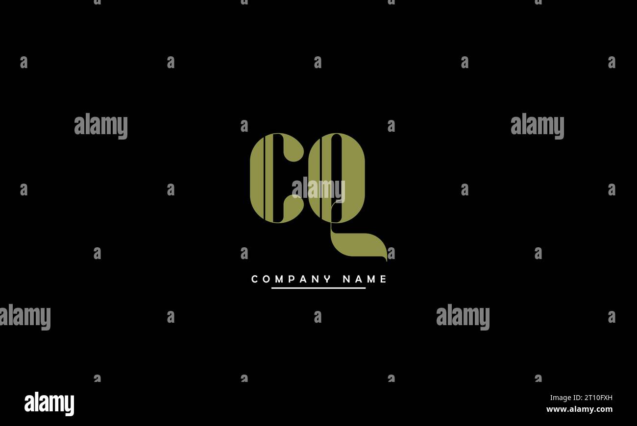CQ, QC Abstract Letters Logo Monogram Stock Vector