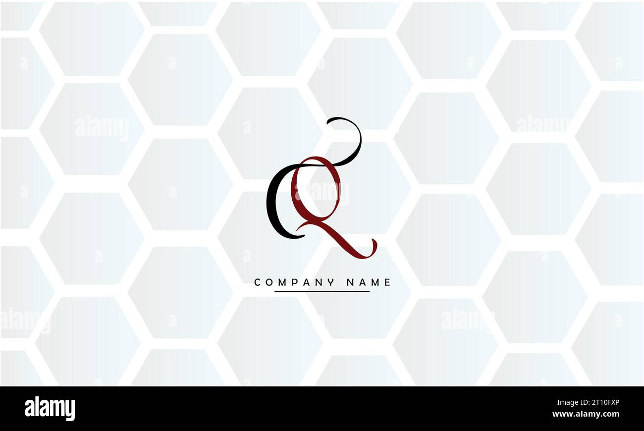 CQ, QC Abstract Letters Logo Monogram Stock Vector