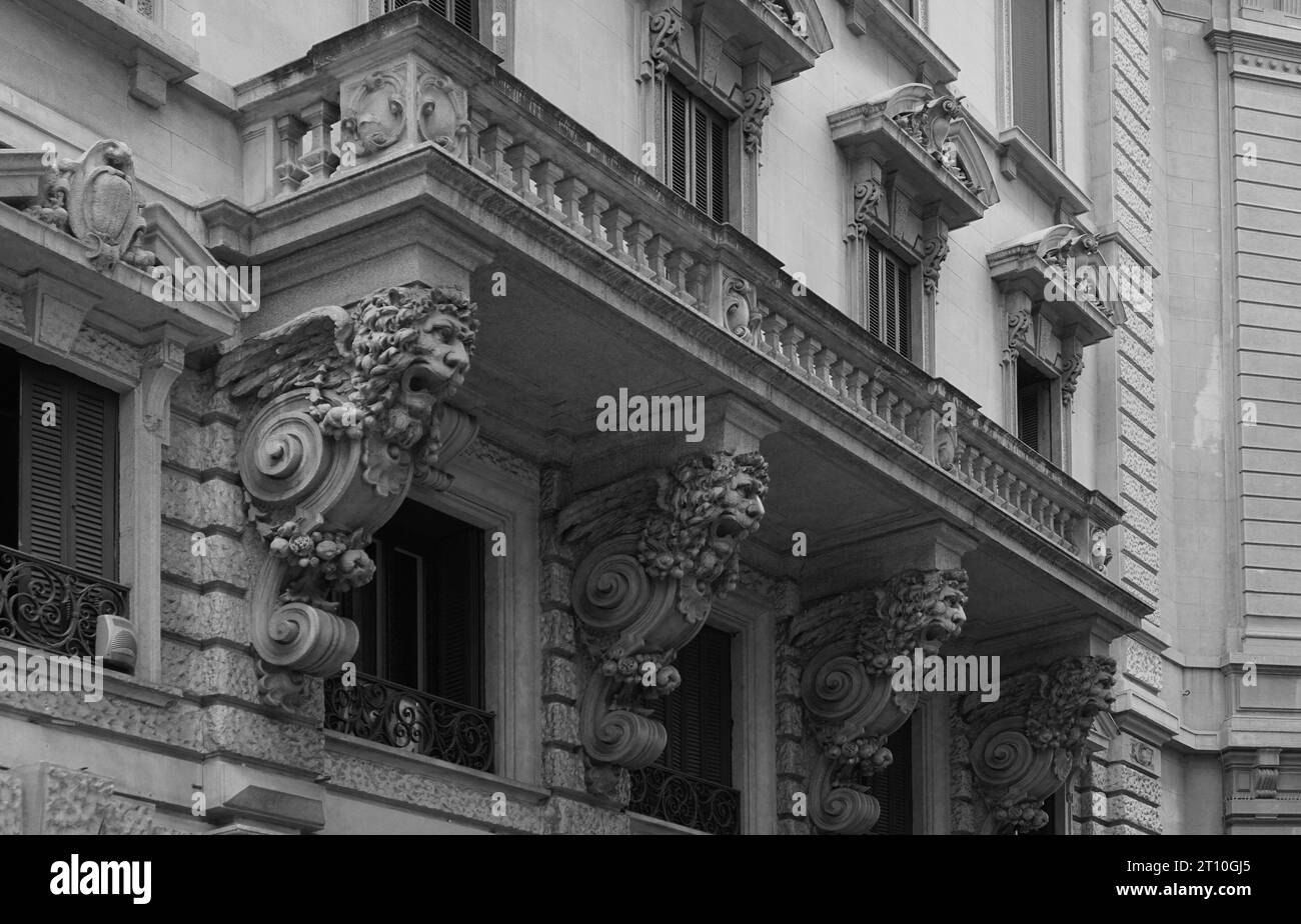 Facade decorative detail Black and White Stock Photos & Images - Alamy