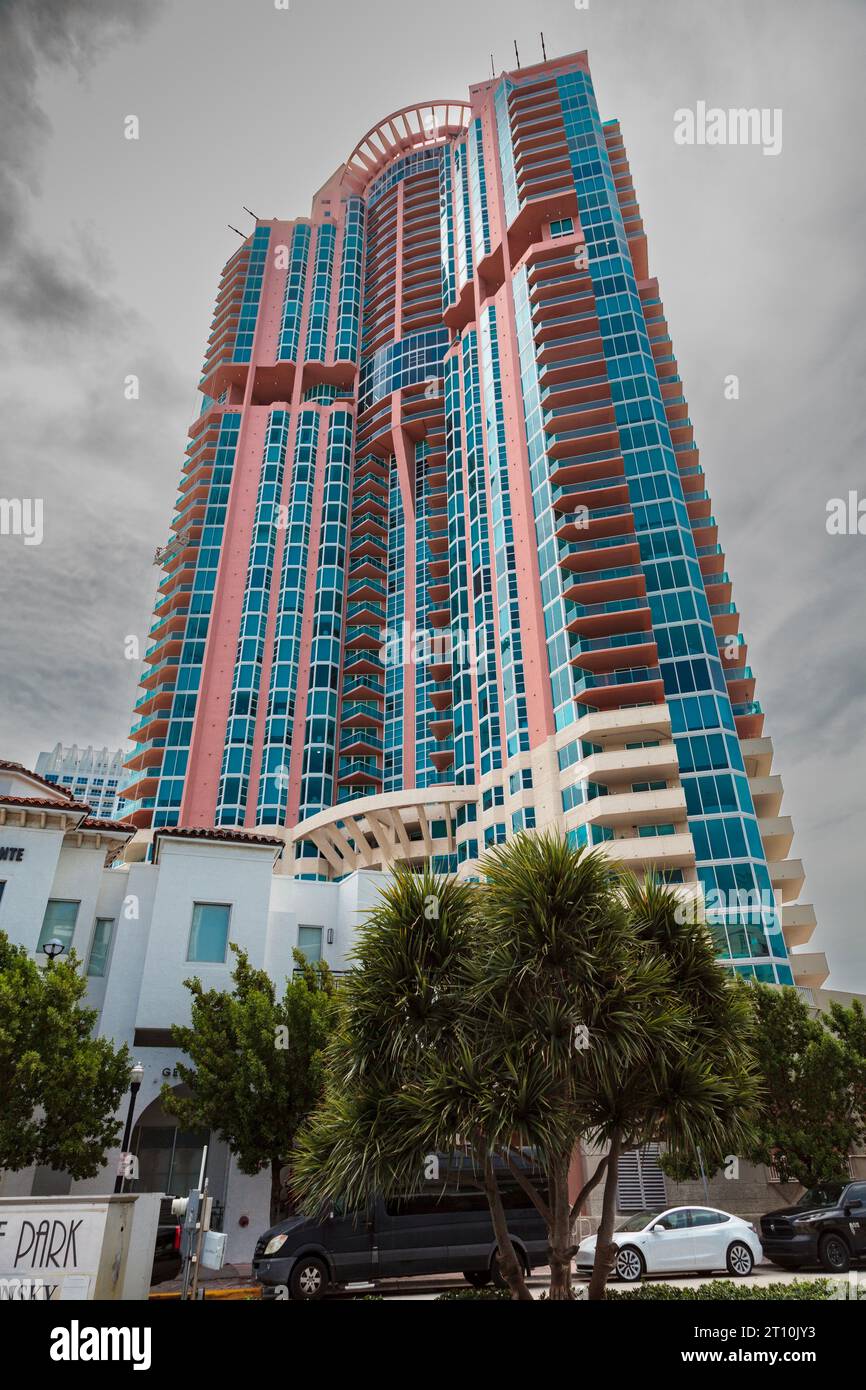 Portofino Towers,  South Pointe Drive, Miami Beach, FL 33139, luxury apartment block in South Beach, City of Miami Beach Stock Photo
