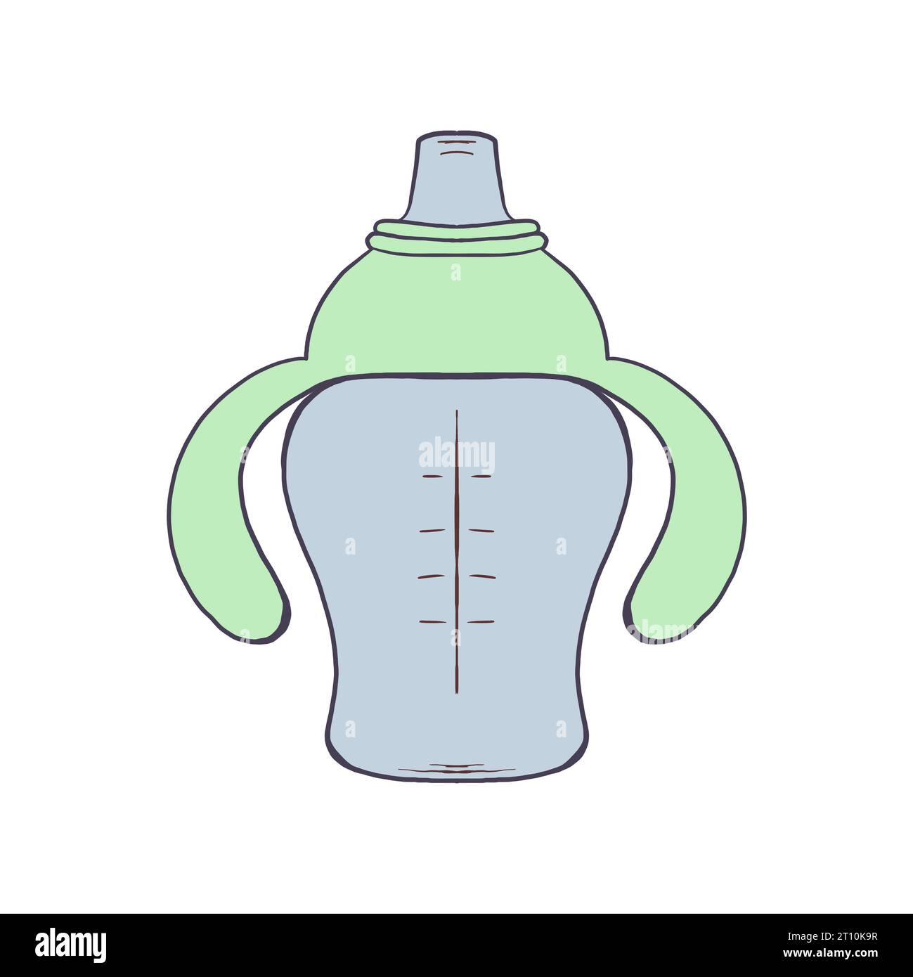 https://c8.alamy.com/comp/2T10K9R/accessory-for-baby-feeding-training-cup-hand-drawn-illustration-2T10K9R.jpg