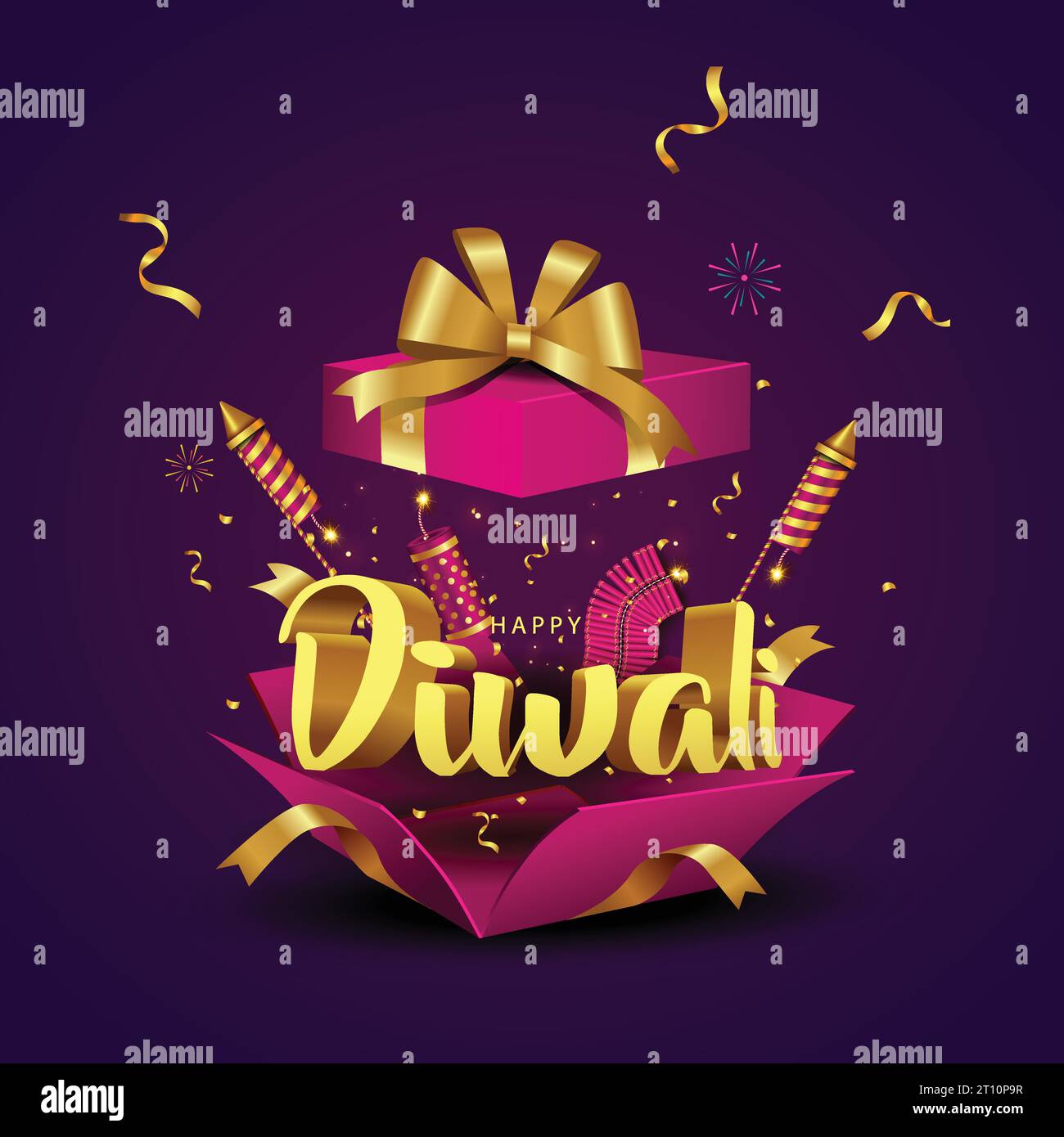 Indian festival Happy Diwali with Diwali props, holiday Background, Diwali celebration greeting card, vector illustration design. Stock Vector