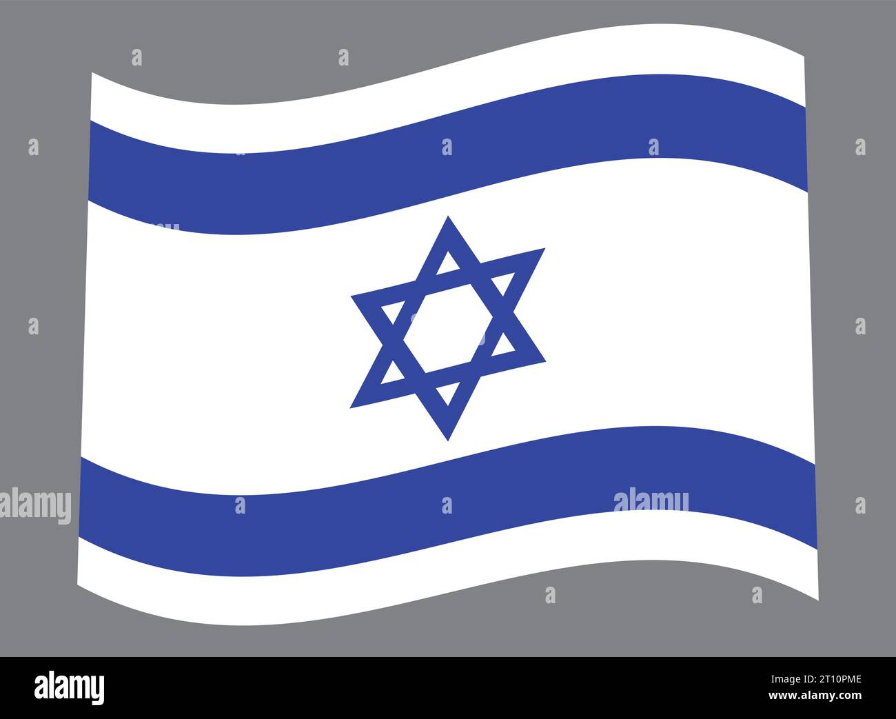 Israeli flag illustration, national symbol. Vector graphic design of