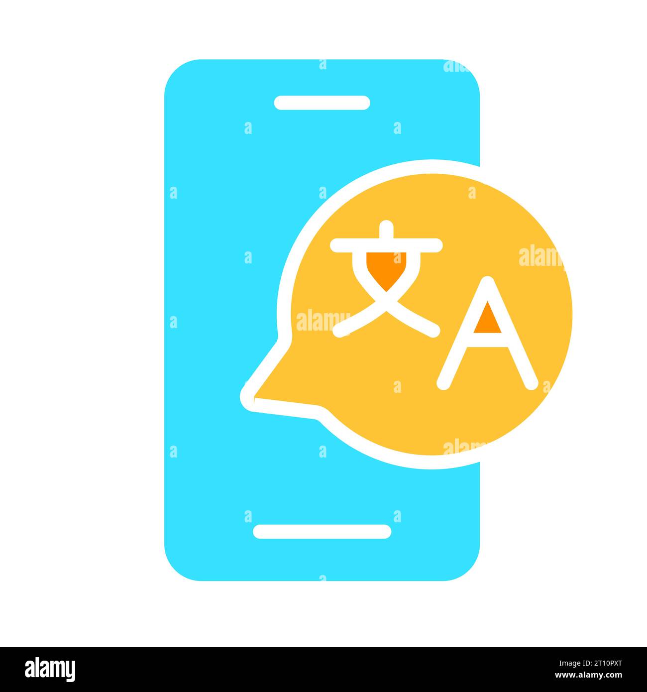 Smartphone with translator line icon. Gadget, phone, applications ...