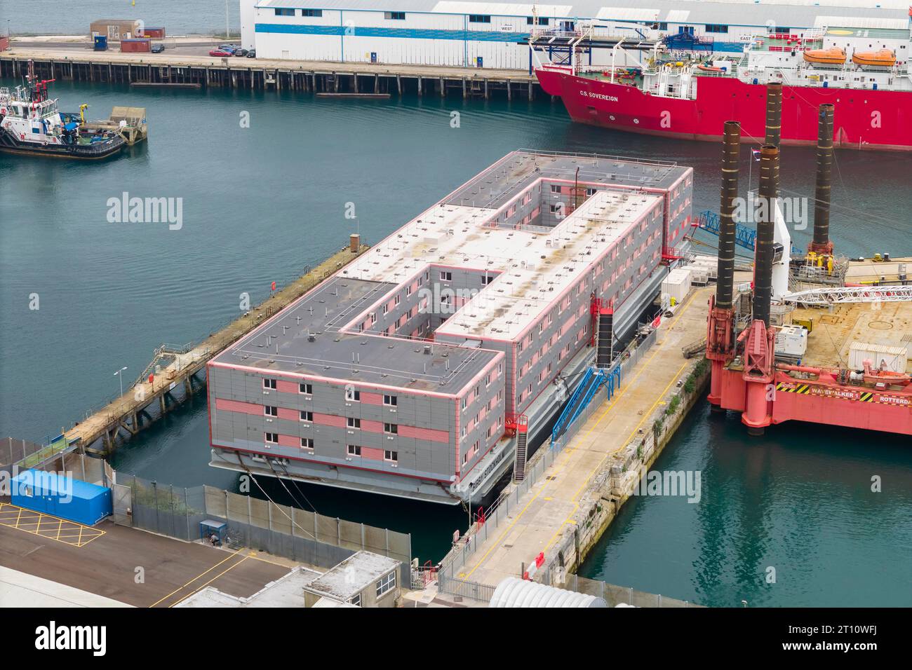 Portland, Dorset, UK. 10th October 2023. General view from the air of