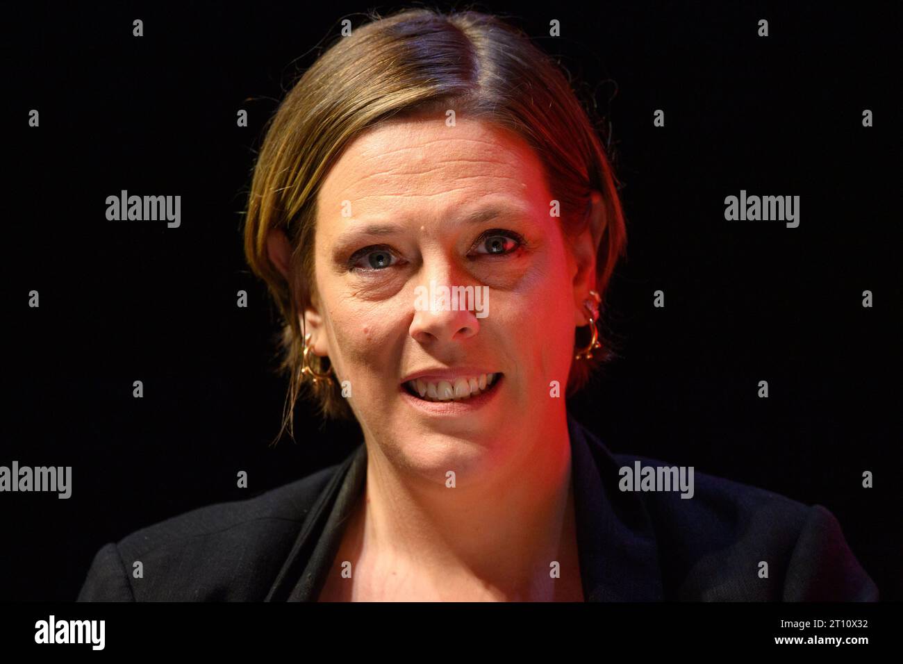 London, UK. 10 October 2023. Jess Phillips MPspeaks during the Labour