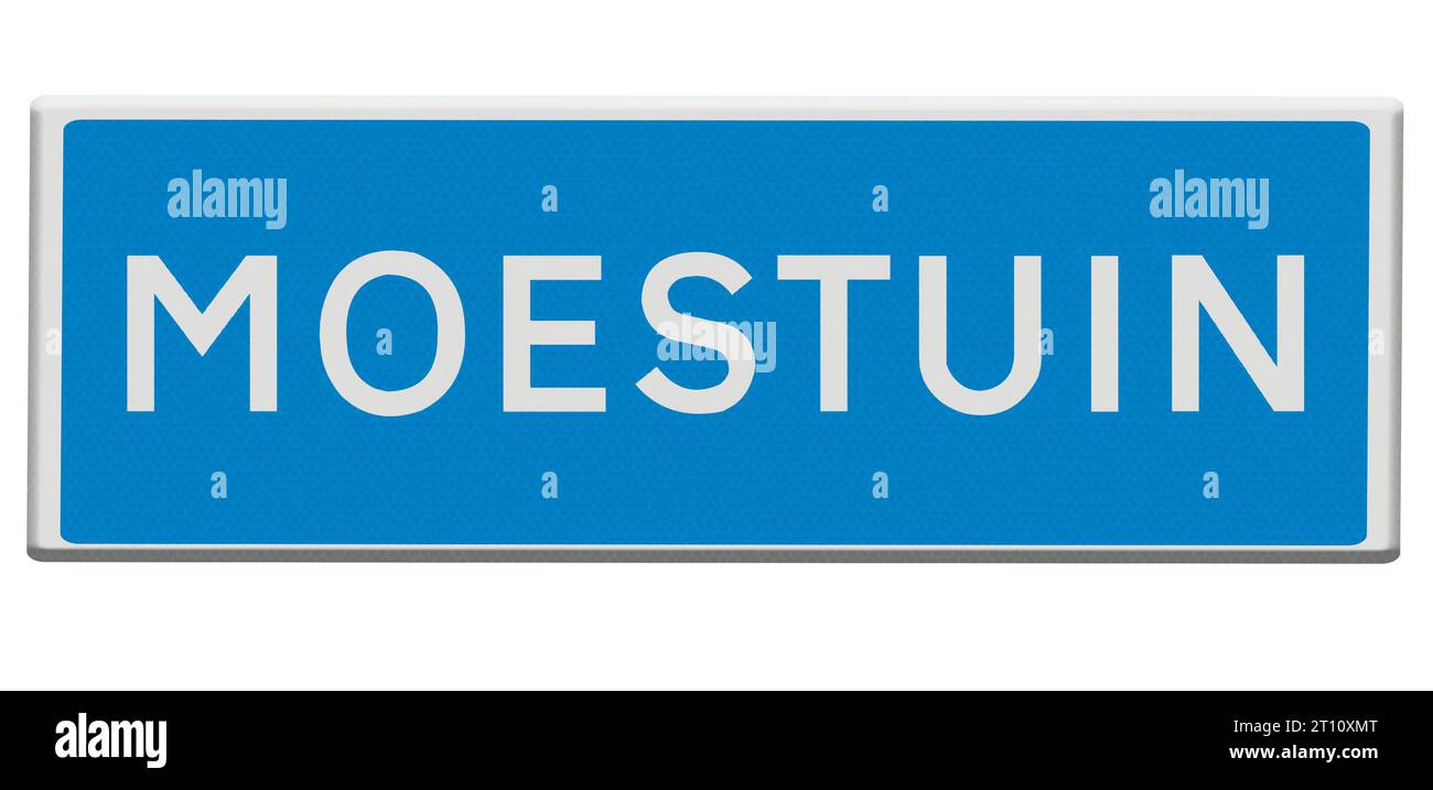 Dutch place name sign Nederlands plaatsnaambord Moestuin Stock Photo