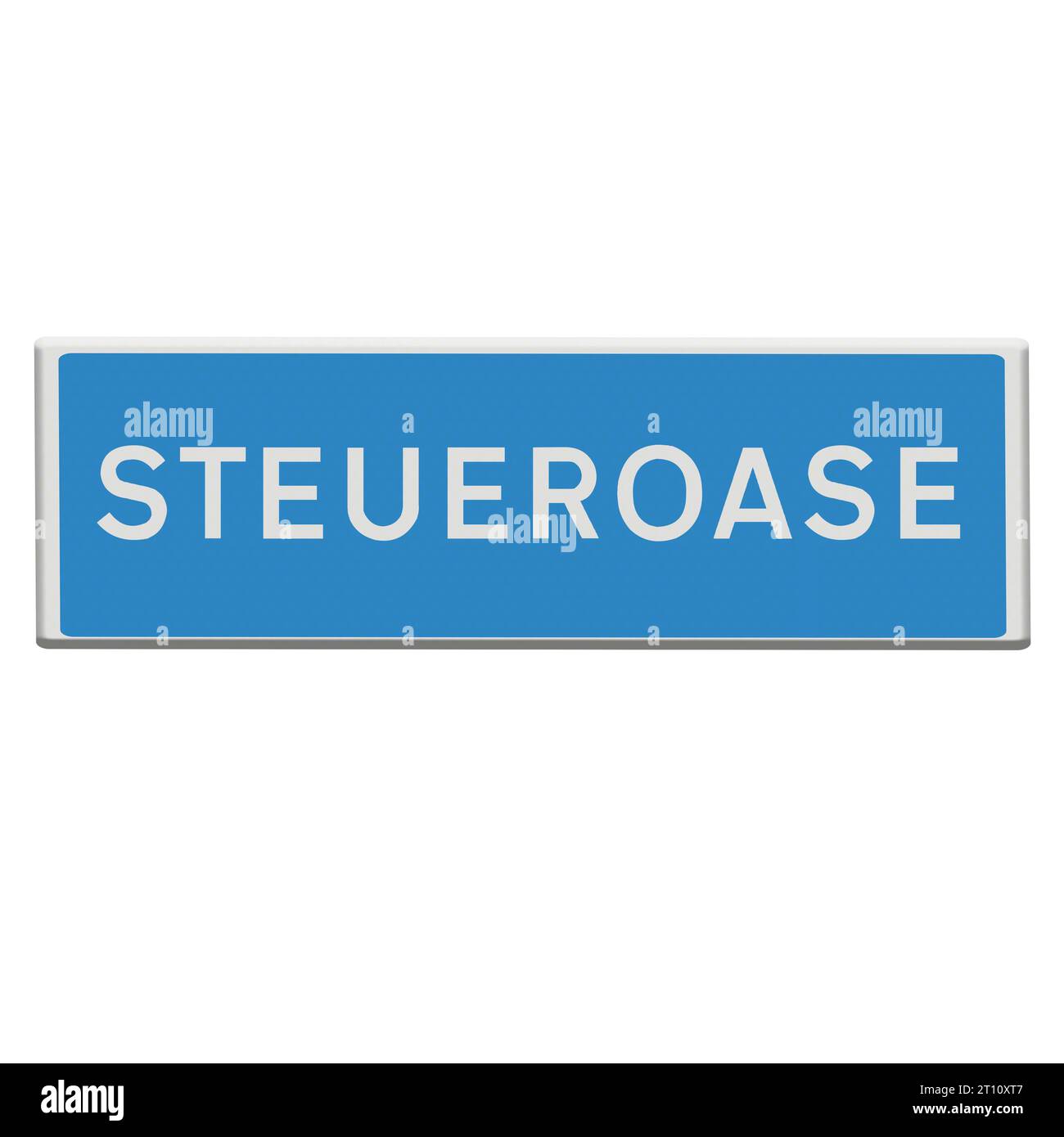 Cartoon Sign Tax haven. Abbildung Steueroase, Verkehrszeichen