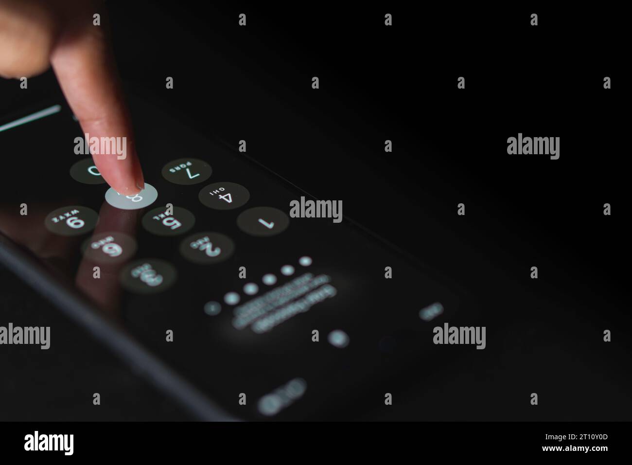password for log-in on the screen of a cell phone - cyber security ...