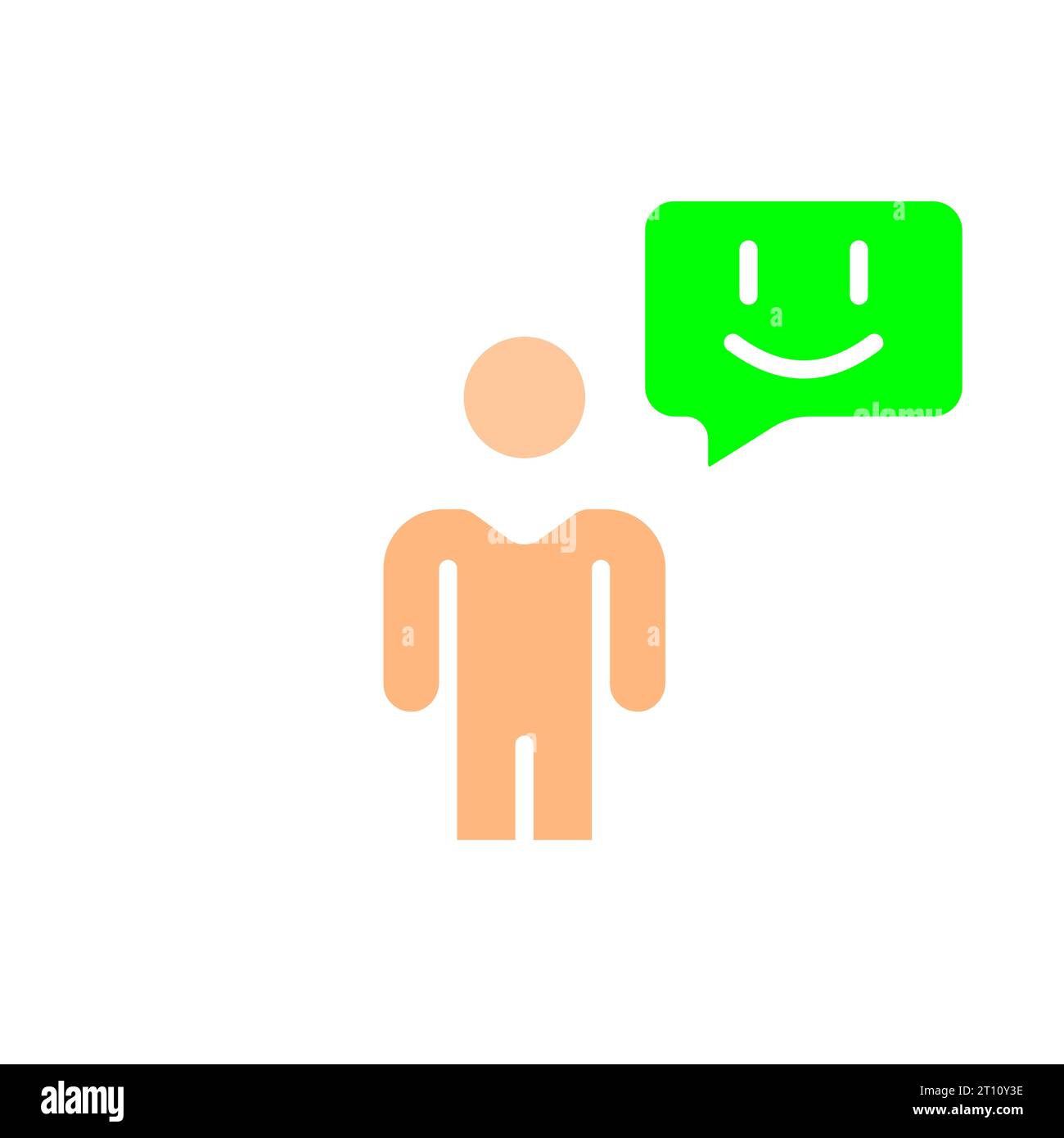 Man with cheerful emoji line icon. Communication, emoji, mood, chatting ...