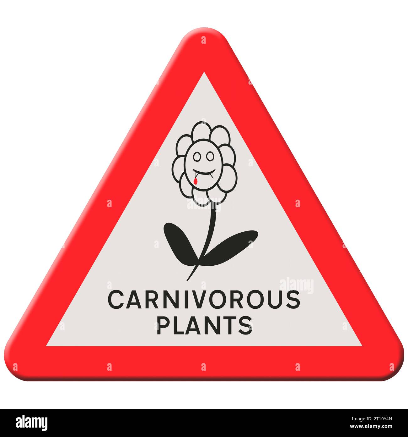 Digital composition Warning sign - Carnivorous plants. Credit: Imago/Alamy Live News Stock Photo