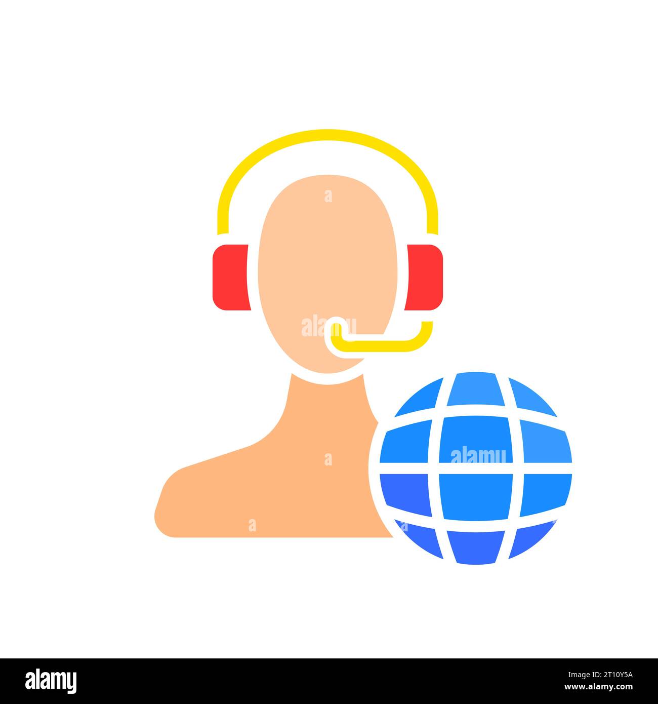 Man with microphone and line icon. Geography, study, science